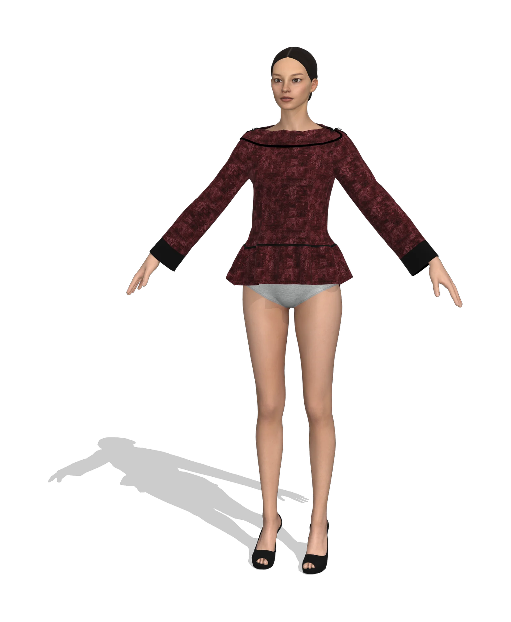 KDscion p159 full sleeve shirring top